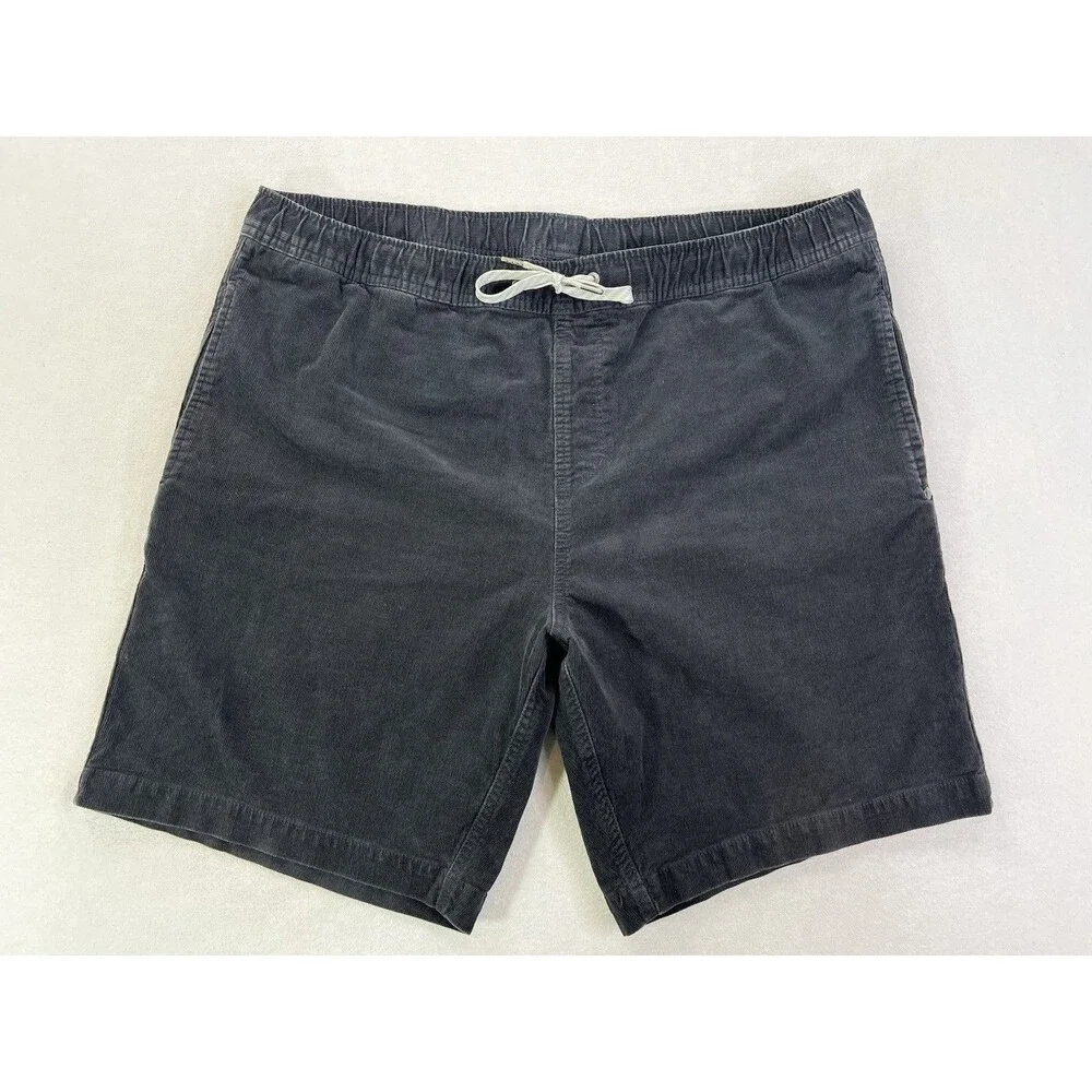 Vuori Optimist Cordoroy Shorts Mens Size 2XL V385 Charcoal Drawstring 8”